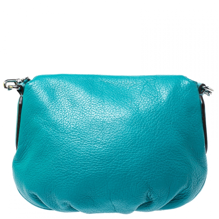 Pre Owned Marc By Marc Jacobs Teal Leather Classic Q Natasha Crossbody Bag