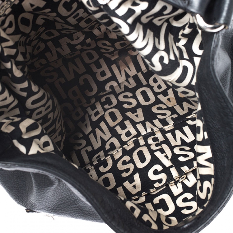 Pre Owned Marc by Marc Jacobs Black Leather Front  Zip Hobo