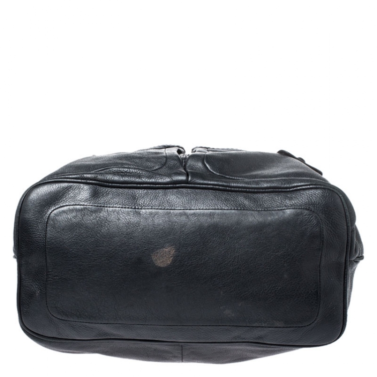 Pre Owned Marc by Marc Jacobs Black Leather Front  Zip Hobo