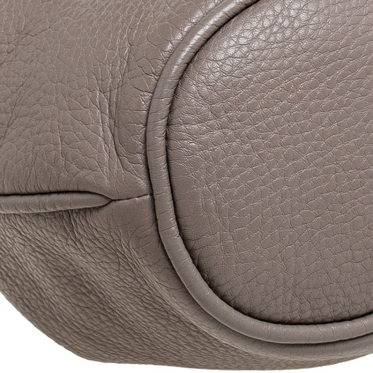Pre Owned Marc By Marc Jacobs Light Brown Leather Mini Too Hot to Handle Drawstring Bucket Crossbody Bag