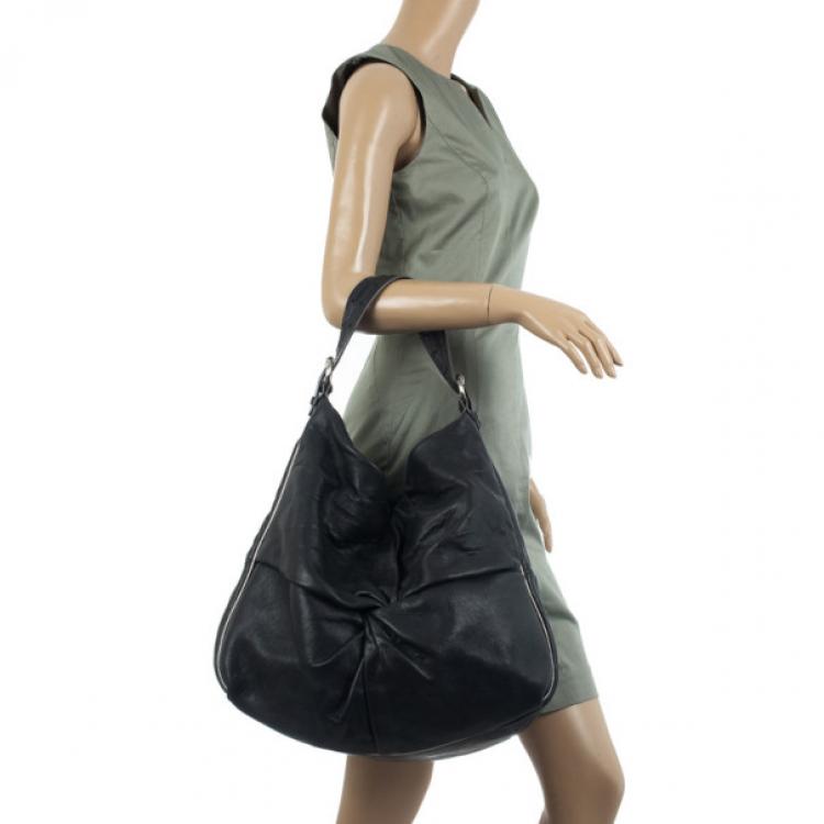 Pre Owned Marc by Marc Jacobs Black Leather Twisted Knot Hobo