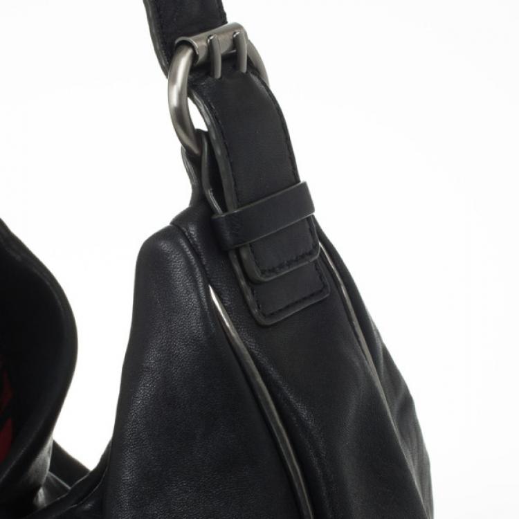 Pre Owned Marc by Marc Jacobs Black Leather Twisted Knot Hobo