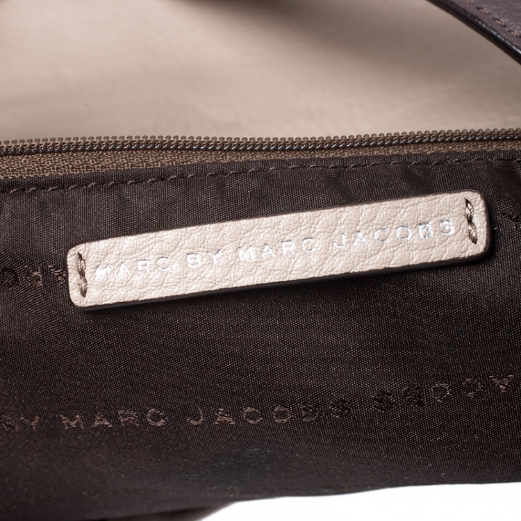 Pre Owned Marc by Marc Jacobs Beige/Brown Leather What's The T Woodland Tote 