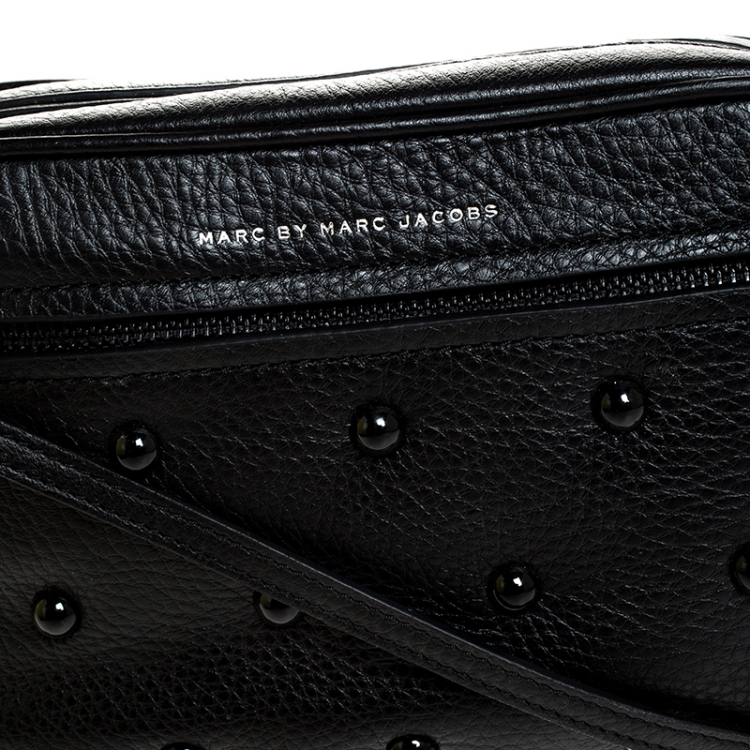 Pre Owned Marc Jacobs Black Leather Sally Stud Crossbody Bag