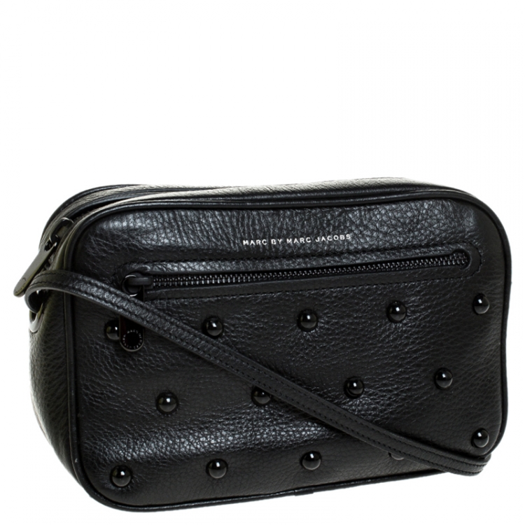 Pre Owned Marc Jacobs Black Leather Sally Stud Crossbody Bag