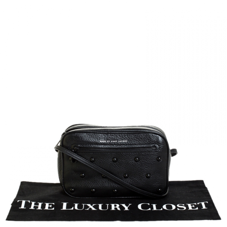 Pre Owned Marc Jacobs Black Leather Sally Stud Crossbody Bag