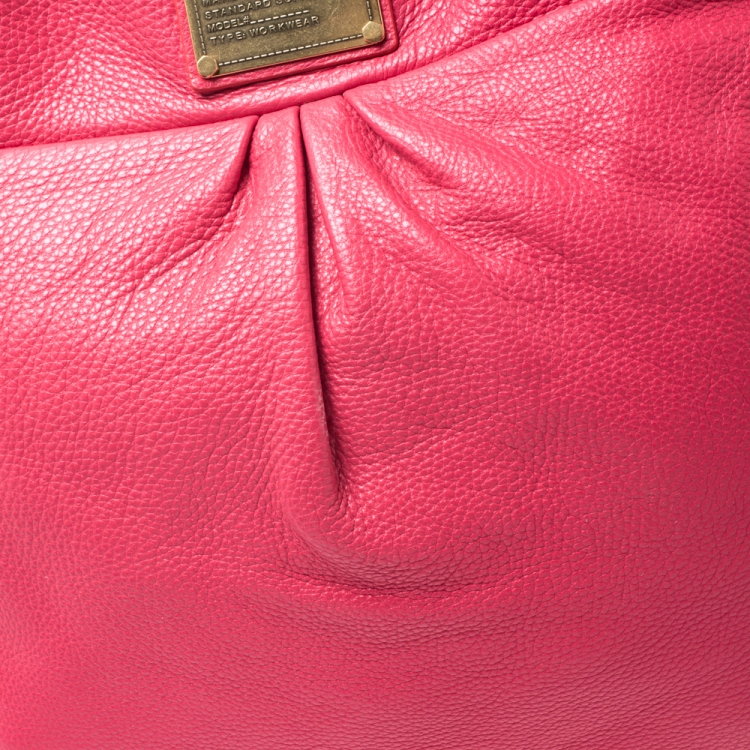 Pre Owned Marc by Marc Jacobs Hot Pink Leather Classic Q Hillier Hobo