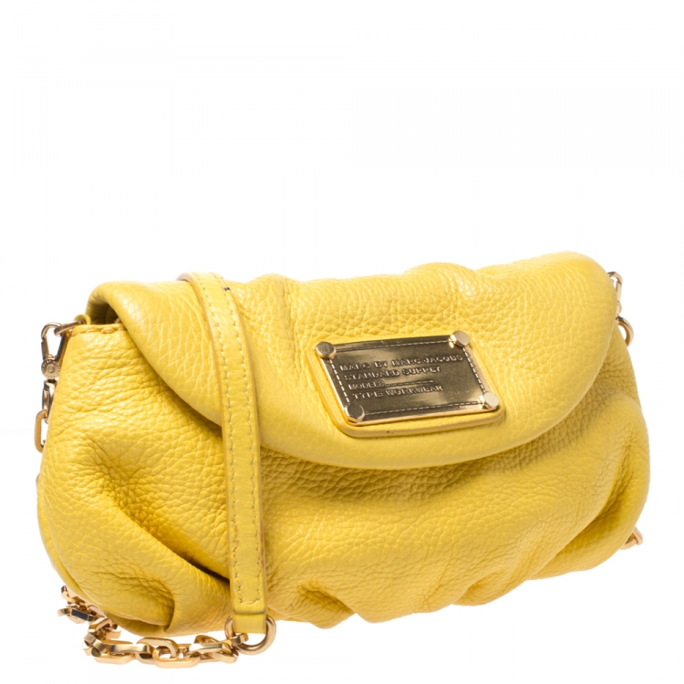 Pre Owned Marc by Marc Jacobs Yellow Leather Classic Q Karlie Crossbody Bag