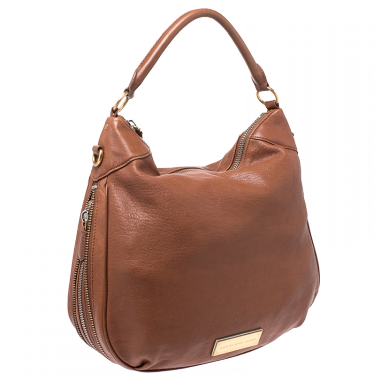 Pre Owned Marc by Marc Jacobs Brown Leather Washed Up Billy Hobo