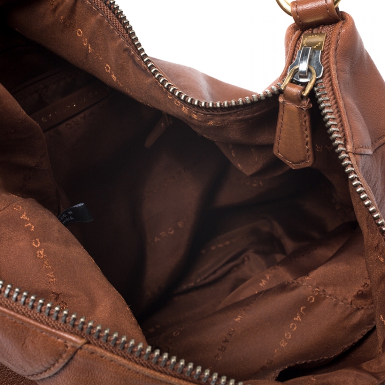 Pre Owned Marc by Marc Jacobs Brown Leather Washed Up Billy Hobo
