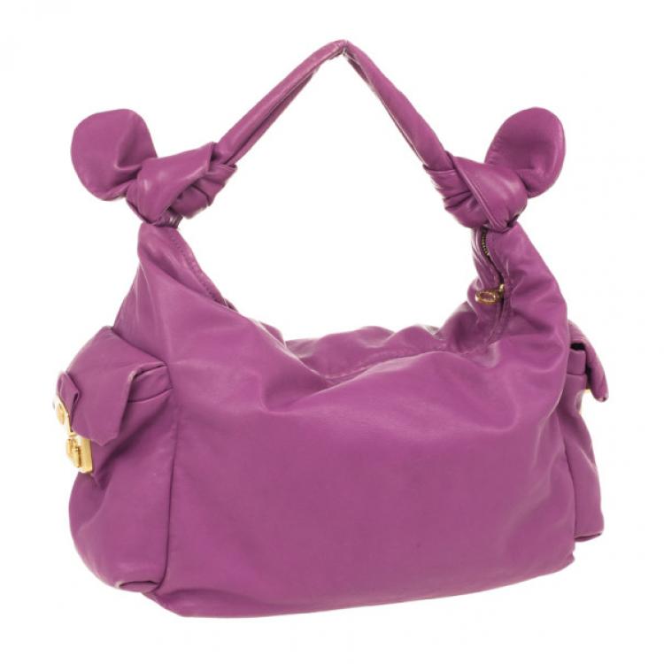 Pre Owned Marc by Marc Jacobs Pretty Nappa Sparkling Grape Lil Lissy Shoulder Bag