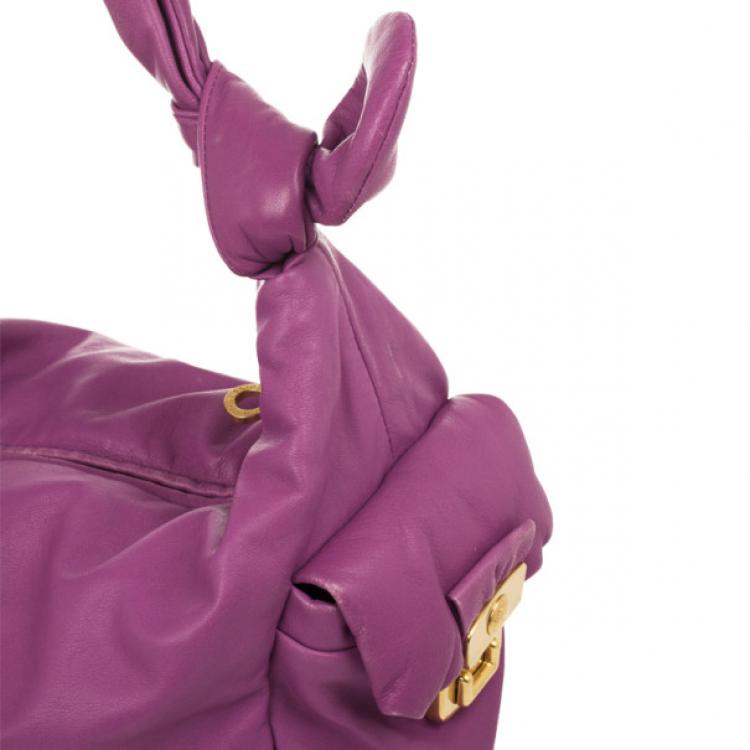 Pre Owned Marc by Marc Jacobs Pretty Nappa Sparkling Grape Lil Lissy Shoulder Bag