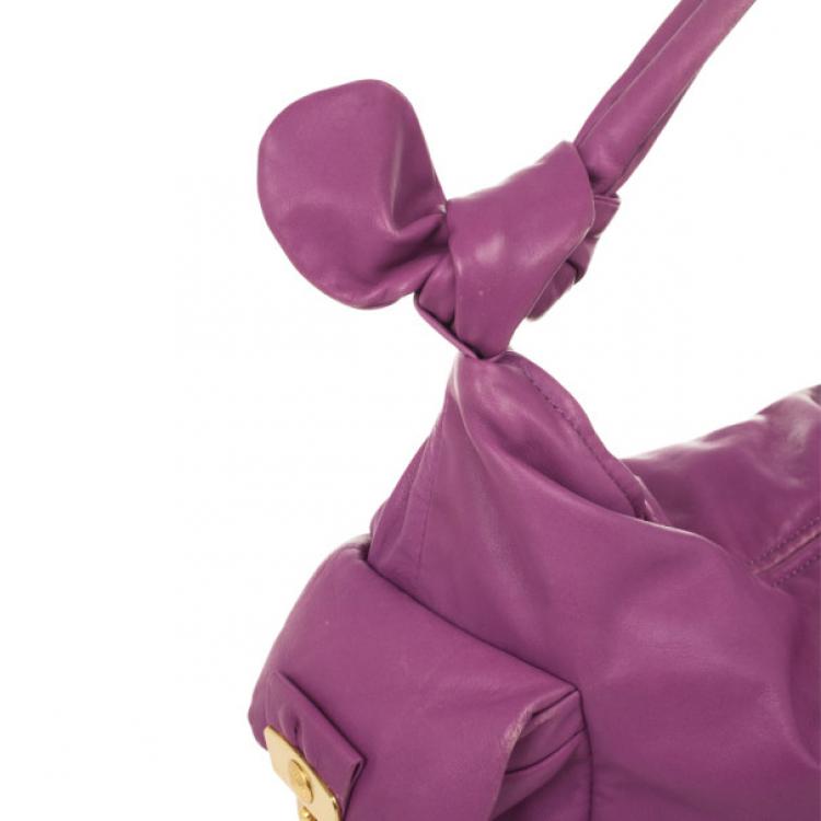 Pre Owned Marc by Marc Jacobs Pretty Nappa Sparkling Grape Lil Lissy Shoulder Bag