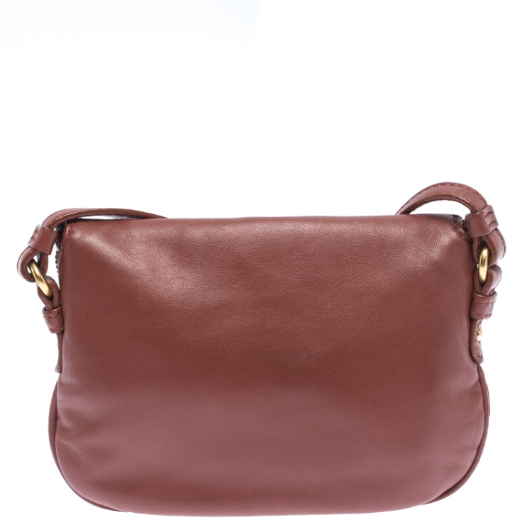 Pre Owned Marc by Marc Jacobs Brown Leather Petal to the Metal Crossbody Bag