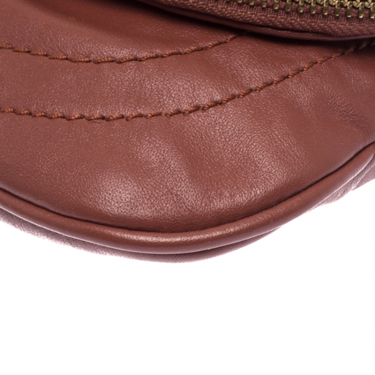 Pre Owned Marc by Marc Jacobs Brown Leather Petal to the Metal Crossbody Bag