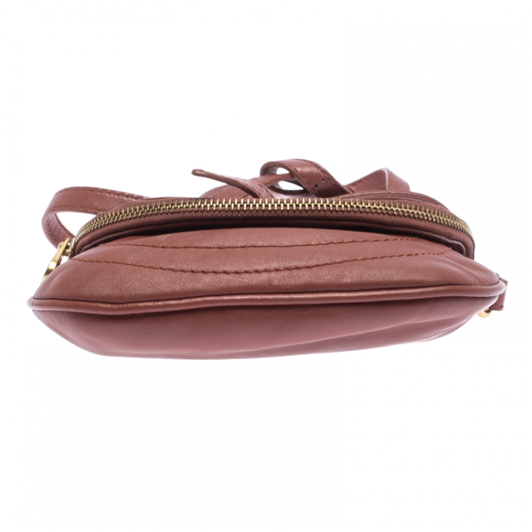 Pre Owned Marc by Marc Jacobs Brown Leather Petal to the Metal Crossbody Bag