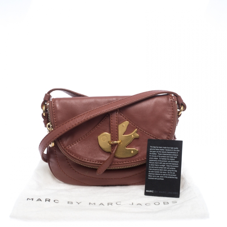 Pre Owned Marc by Marc Jacobs Brown Leather Petal to the Metal Crossbody Bag