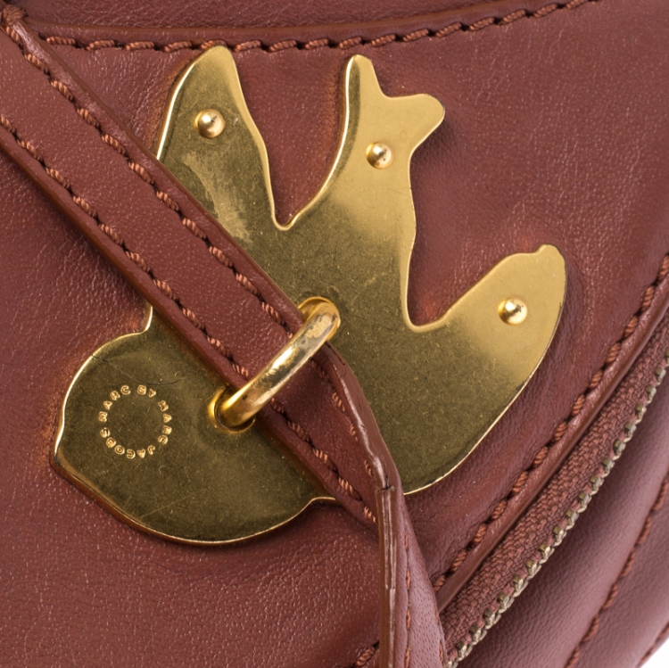 Pre Owned Marc by Marc Jacobs Brown Leather Petal to the Metal Crossbody Bag