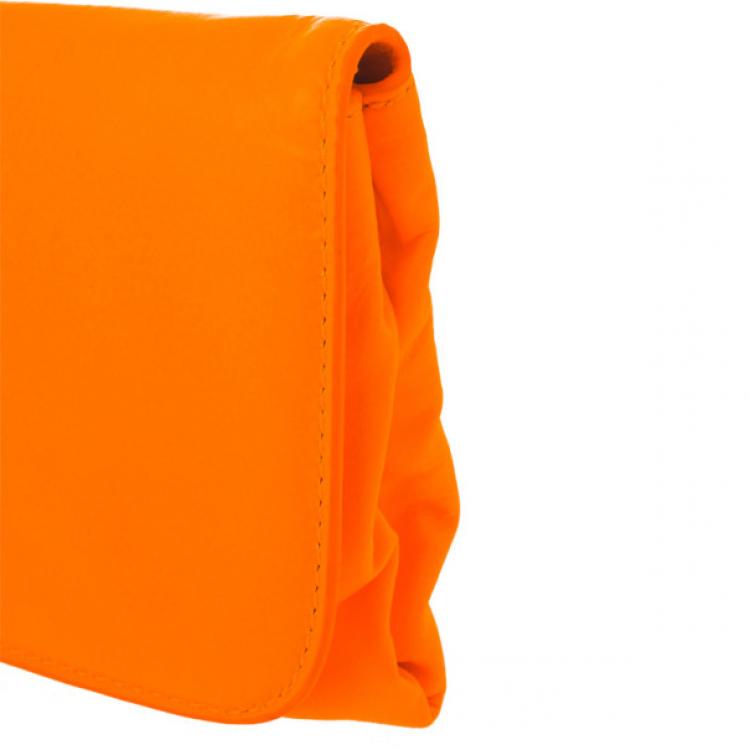 Pre Owned Marc by Marc Jacobs Katie Neon Orange Leather Clutch