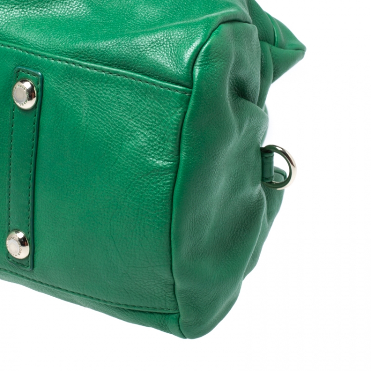 Pre Owned Marc by Marc Jacobs Green Leather Classic Q Groove Shoulder Bag