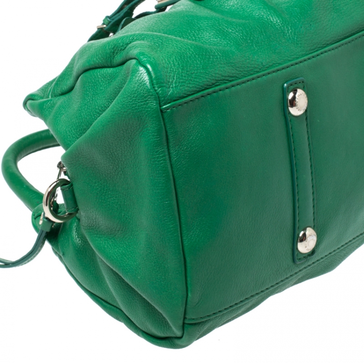 Pre Owned Marc by Marc Jacobs Green Leather Classic Q Groove Shoulder Bag