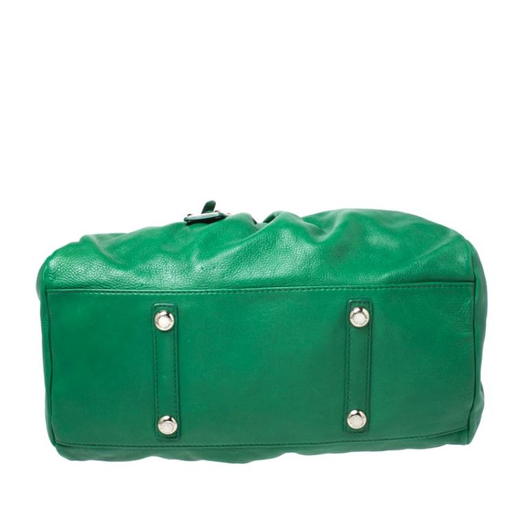 Pre Owned Marc by Marc Jacobs Green Leather Classic Q Groove Shoulder Bag