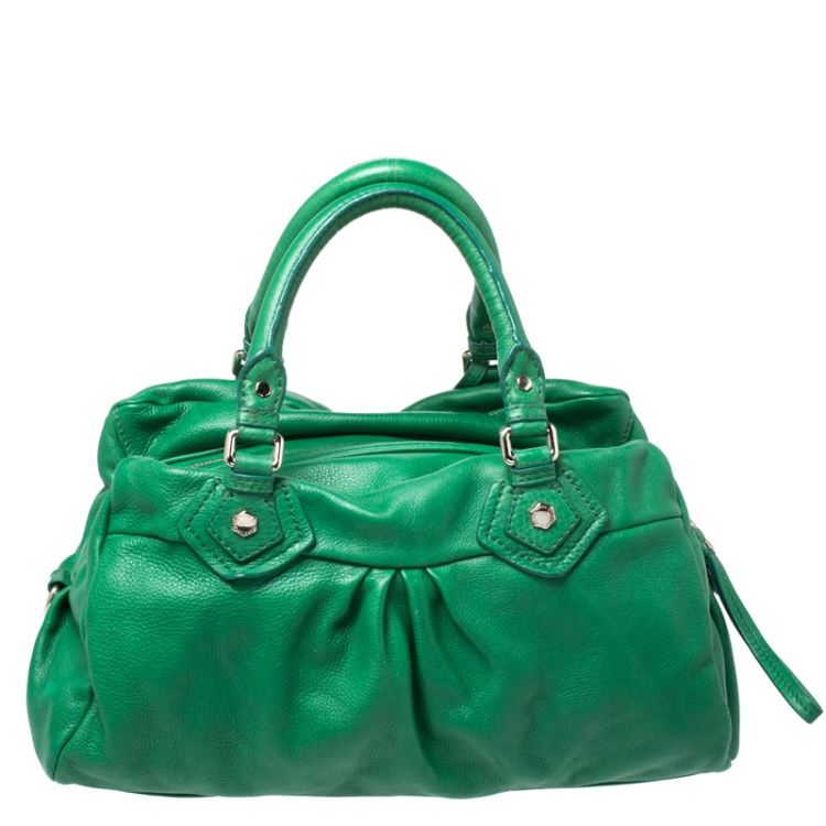 Pre Owned Marc by Marc Jacobs Green Leather Classic Q Groove Shoulder Bag