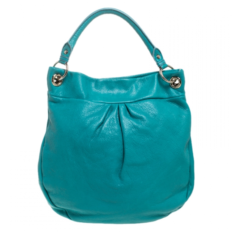 Pre Owned Marc by Marc Jacobs Turquoise Leather Classic Q Hillier Hobo