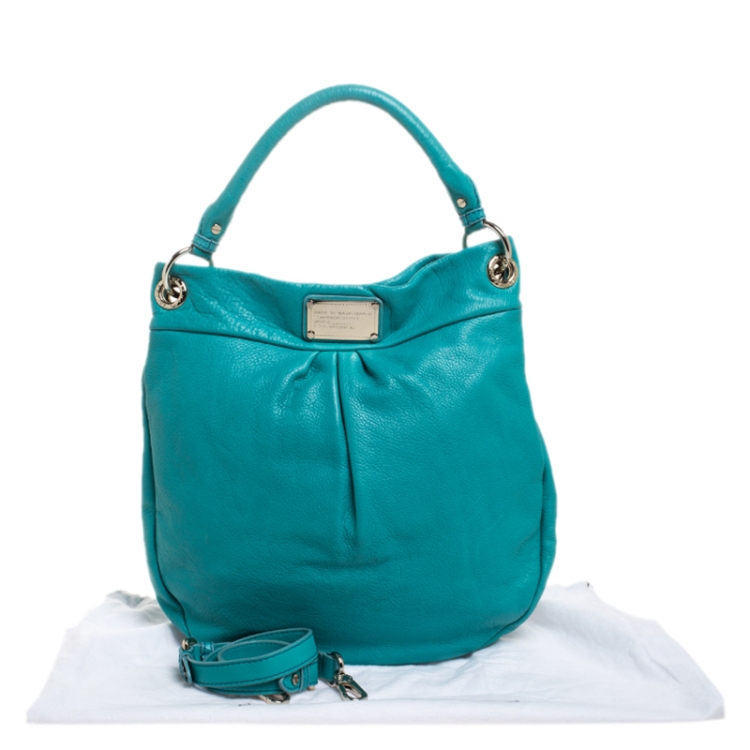 Pre Owned Marc by Marc Jacobs Turquoise Leather Classic Q Hillier Hobo