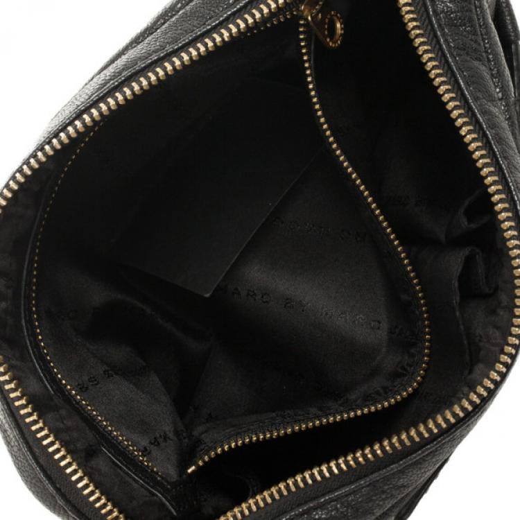 Pre Owned Marc by Marc Jacobs Black Preppy Camera Buffalo Leather Crossbody Bag