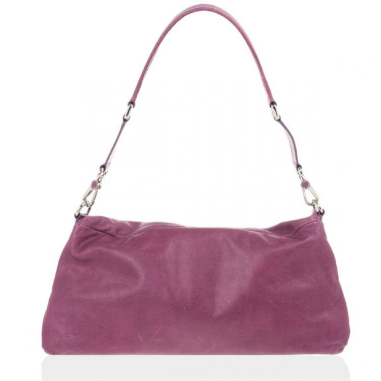 مملوكة مسبقًا Marc by Marc Jacobs Purple Leather Dr. Q Convertible Clutch
