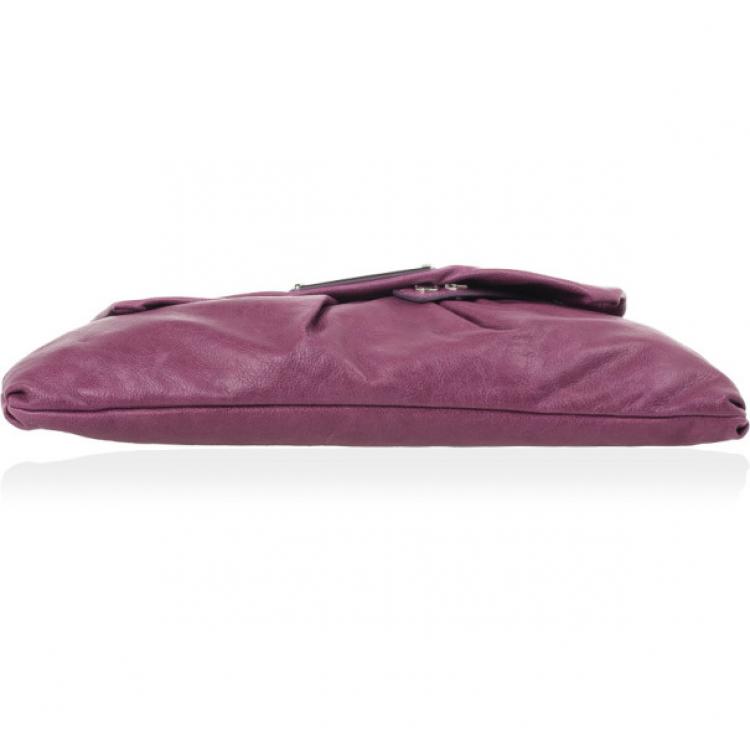 مملوكة مسبقًا Marc by Marc Jacobs Purple Leather Dr. Q Convertible Clutch