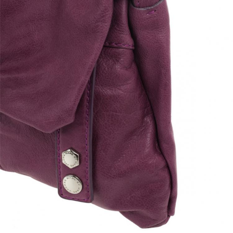 مملوكة مسبقًا Marc by Marc Jacobs Purple Leather Dr. Q Convertible Clutch