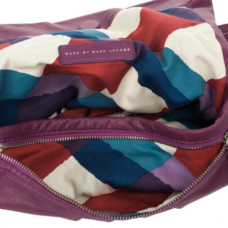 مملوكة مسبقًا Marc by Marc Jacobs Purple Leather Dr. Q Convertible Clutch