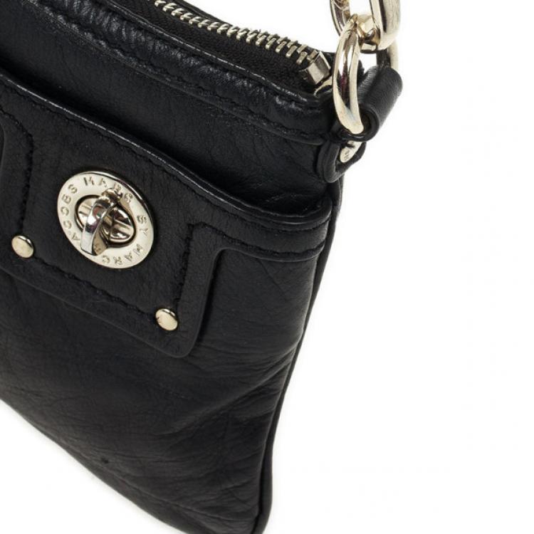 Pre Owned Marc by Marc Jacobs Black Leather Totally Turnlock Percy Crossbody Clutch