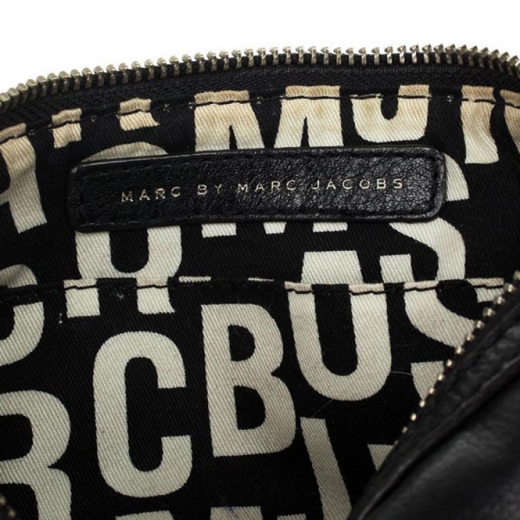 Pre Owned Marc by Marc Jacobs Black Leather Totally Turnlock Percy Crossbody Clutch