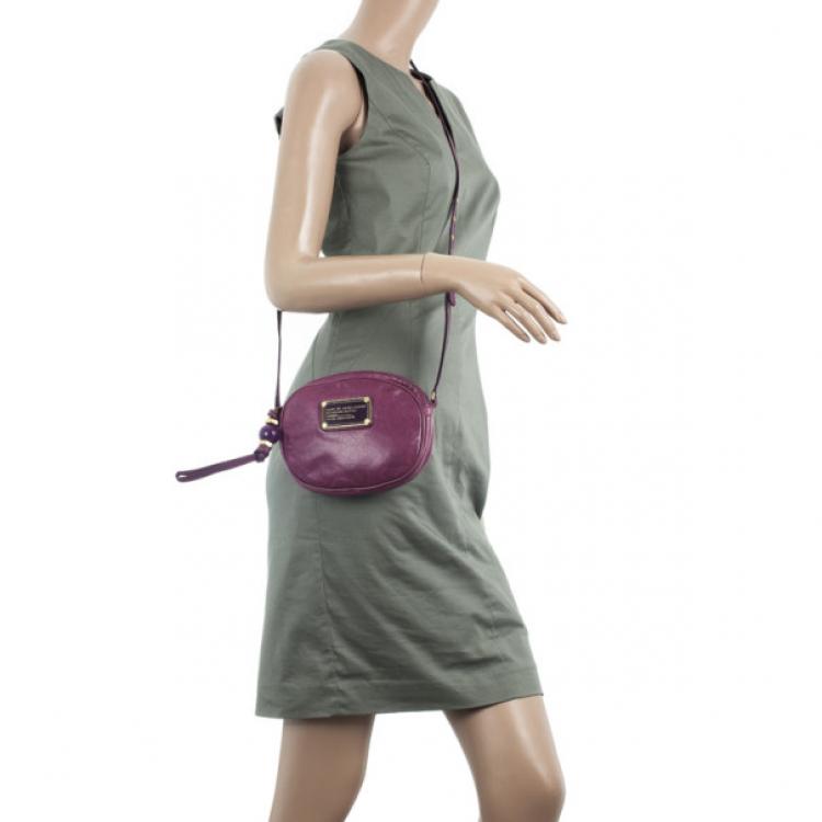 Pre Owned Marc by Marc Jacobs Purple Classic Round Crossbody