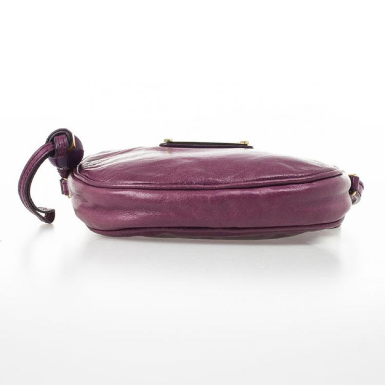 Pre Owned Marc by Marc Jacobs Purple Classic Round Crossbody