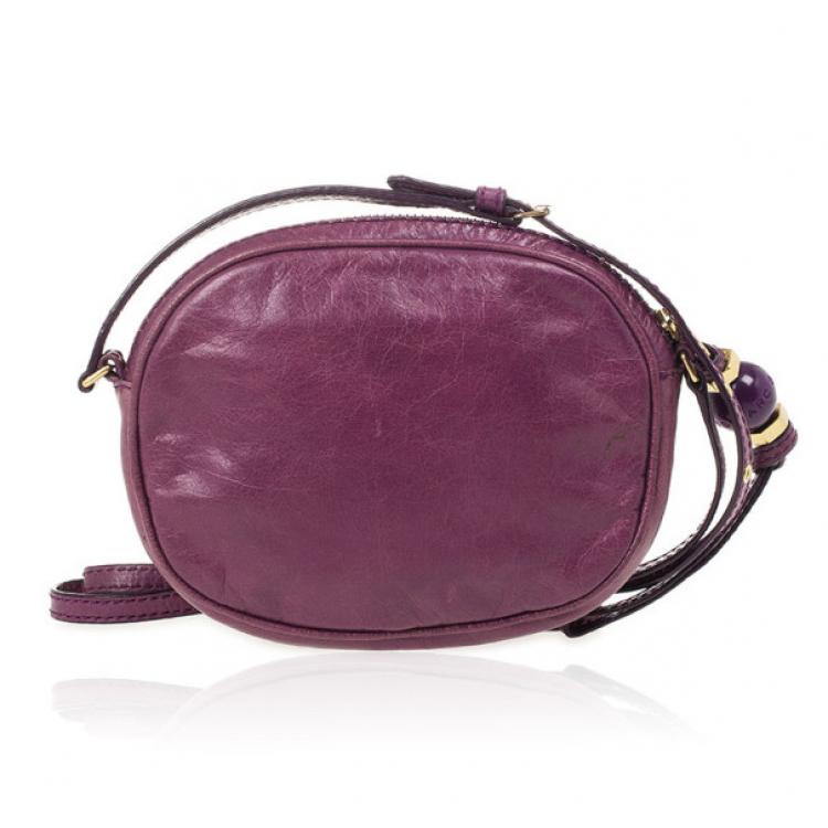 Pre Owned Marc by Marc Jacobs Purple Classic Round Crossbody