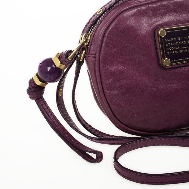 Pre Owned Marc by Marc Jacobs Purple Classic Round Crossbody