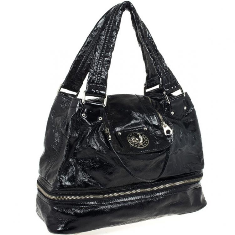 Pre Owned Marc by Marc Jacobs Black Patent Posh Super K Tote