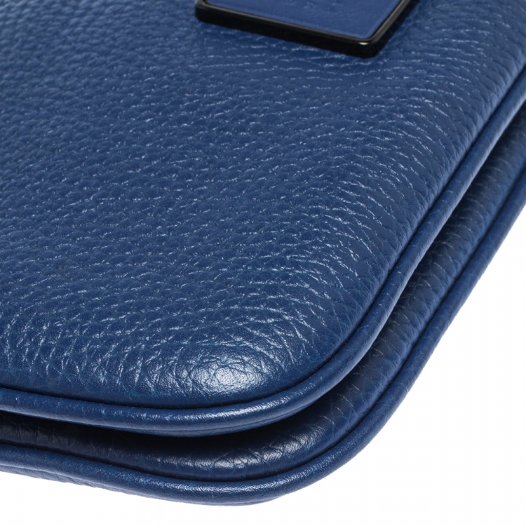 Pre Owned Marc By Marc Jacobs Royal Blue Leather Ligero Double Percy Crossbody Bag