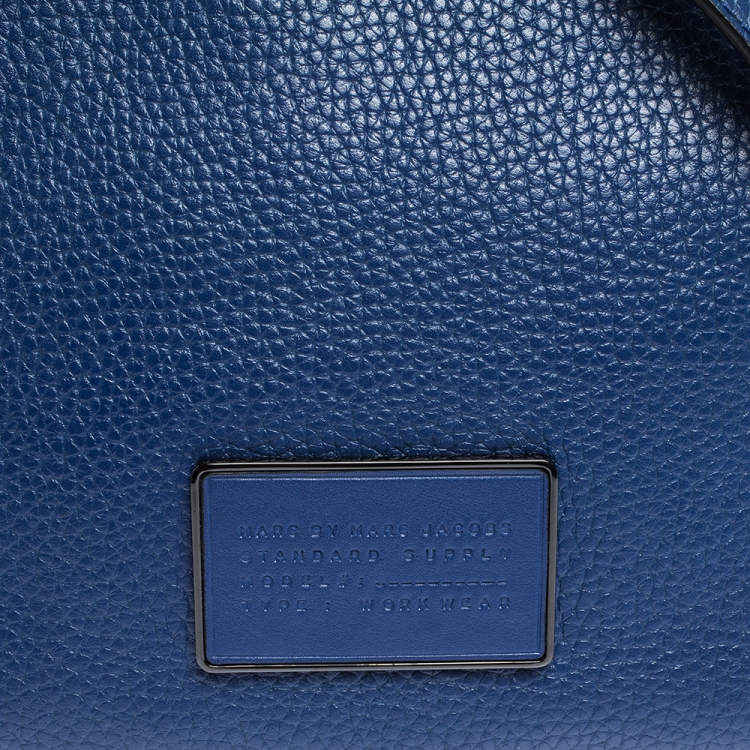 Pre Owned Marc By Marc Jacobs Royal Blue Leather Ligero Double Percy Crossbody Bag