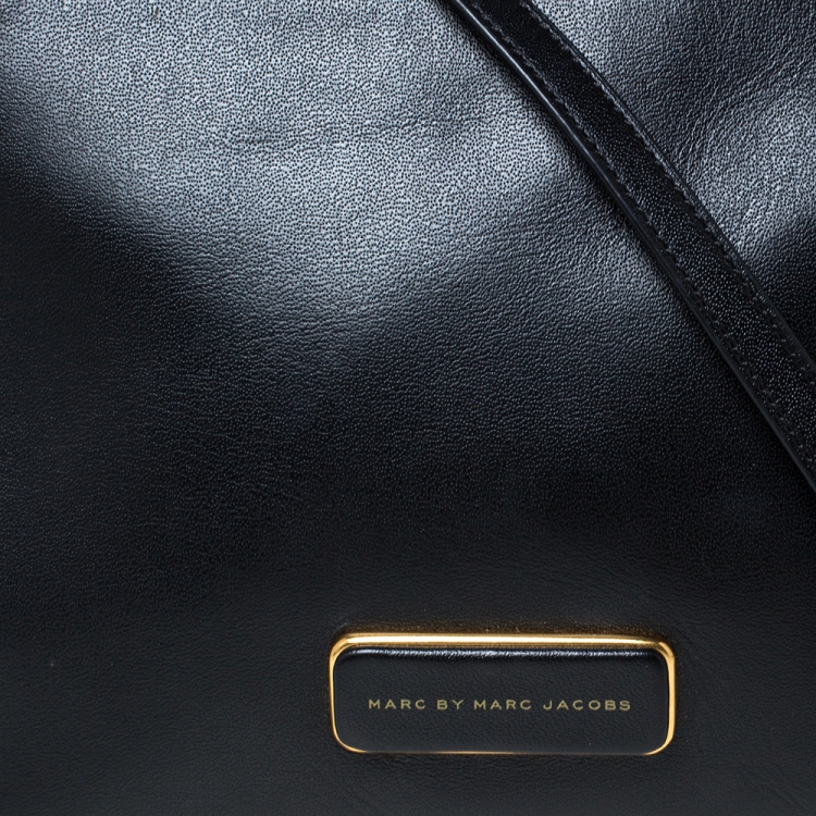 Pre Owned Marc By Marc Jacobs Black Leather Ligero Double Percy Crossbody Bag