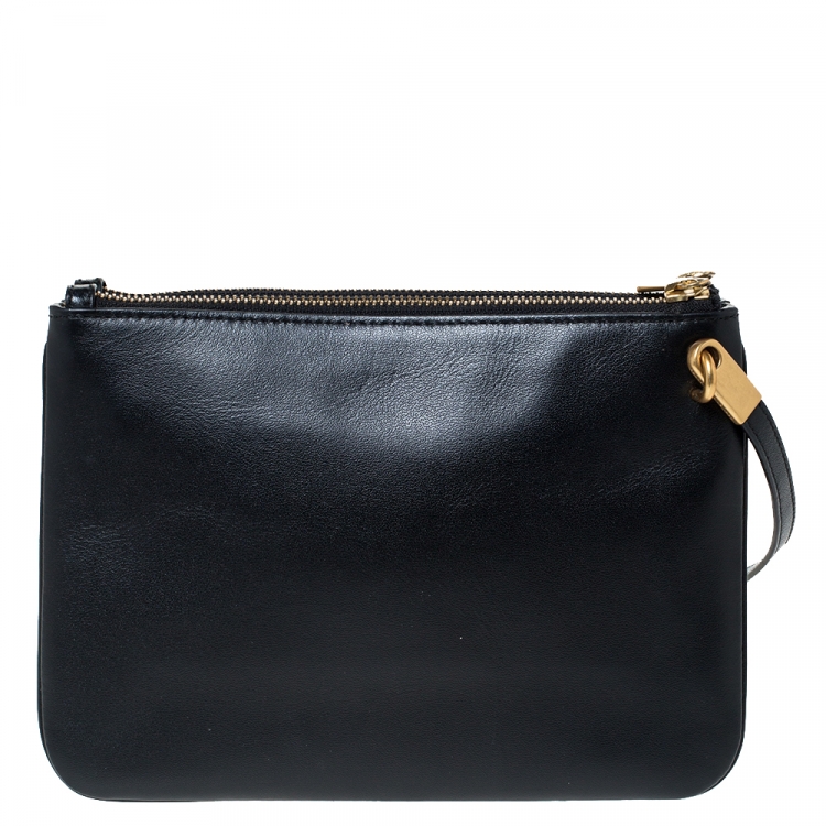 Pre Owned Marc By Marc Jacobs Black Leather Ligero Double Percy Crossbody Bag