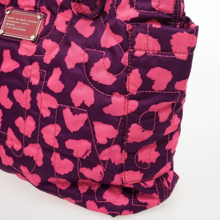Pre Owned Marc by Marc Jacobs Tate Medium Heart-Print Nylon Tote