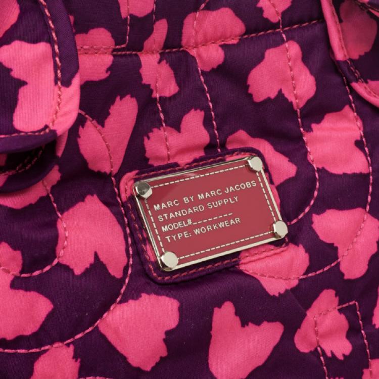 Pre Owned Marc by Marc Jacobs Tate Medium Heart-Print Nylon Tote