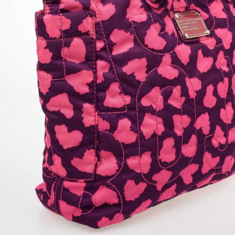Pre Owned Marc by Marc Jacobs Tate Medium Heart-Print Nylon Tote