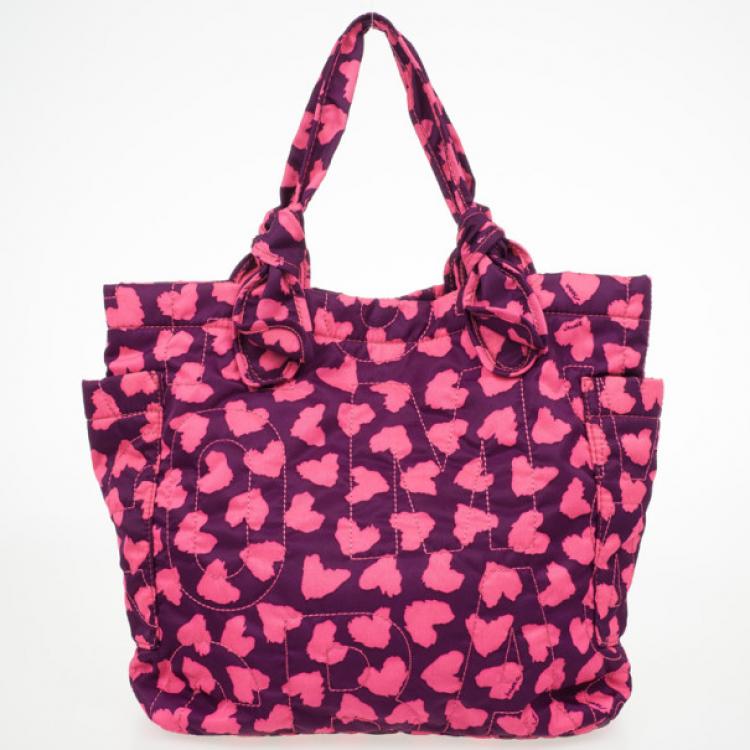Pre Owned Marc by Marc Jacobs Tate Medium Heart-Print Nylon Tote