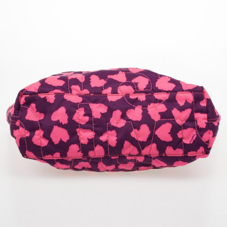 Pre Owned Marc by Marc Jacobs Tate Medium Heart-Print Nylon Tote